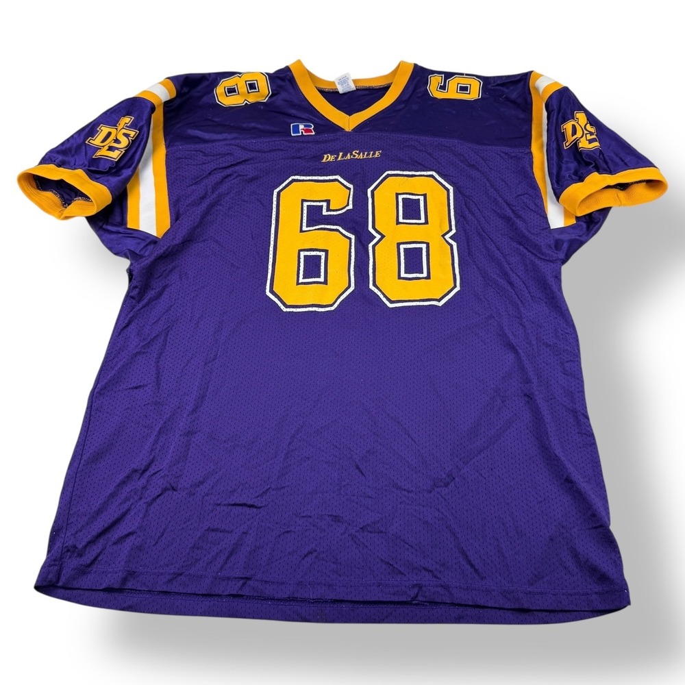Russell Athletic De La Salle Spartans Football Jersey 68 Purple XXXL Made in USA